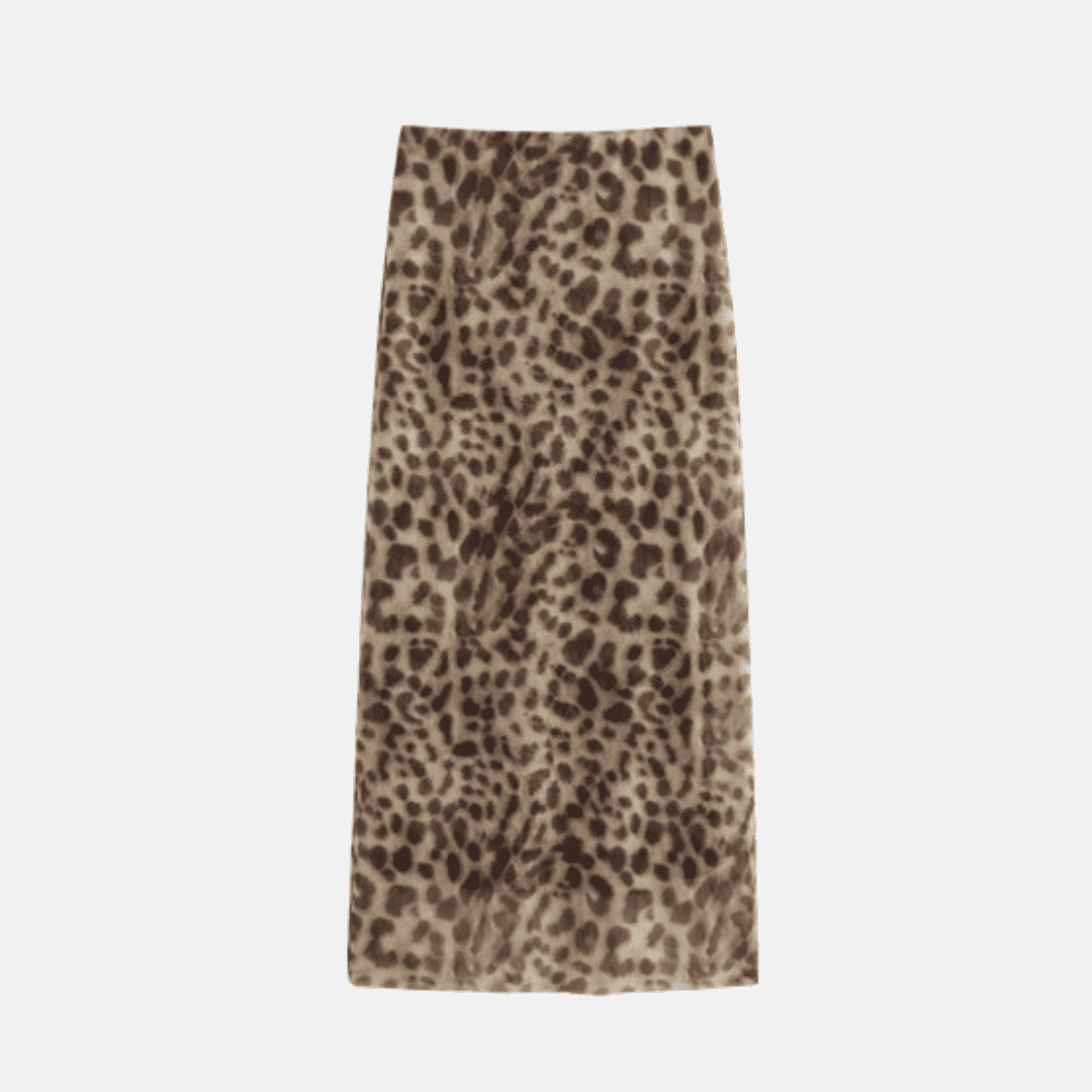 SAIA MIDI LEOPARD PRINT