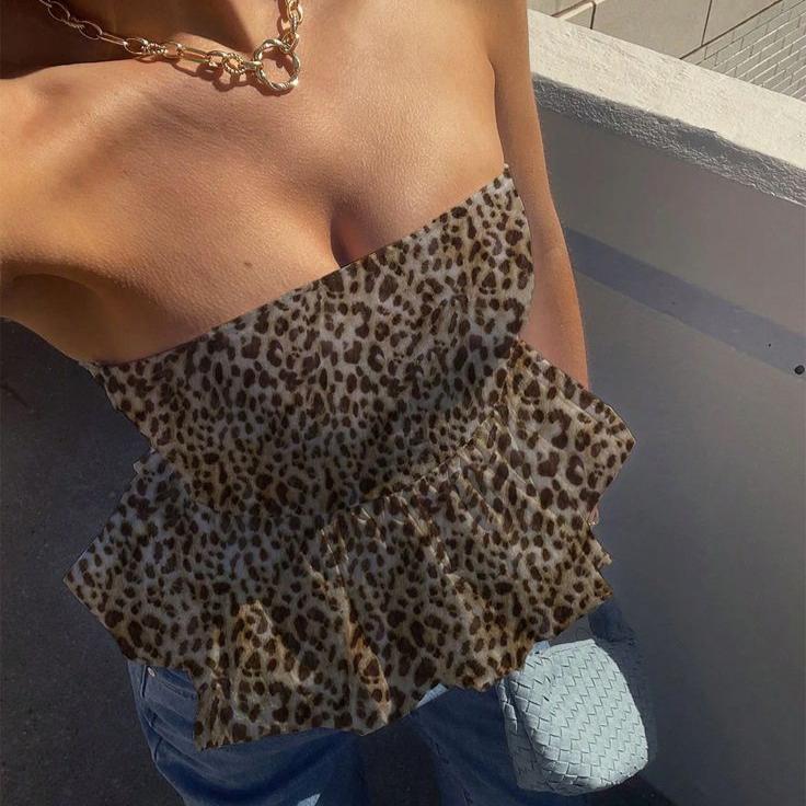 TUBE TOP LEOPARD PRINT